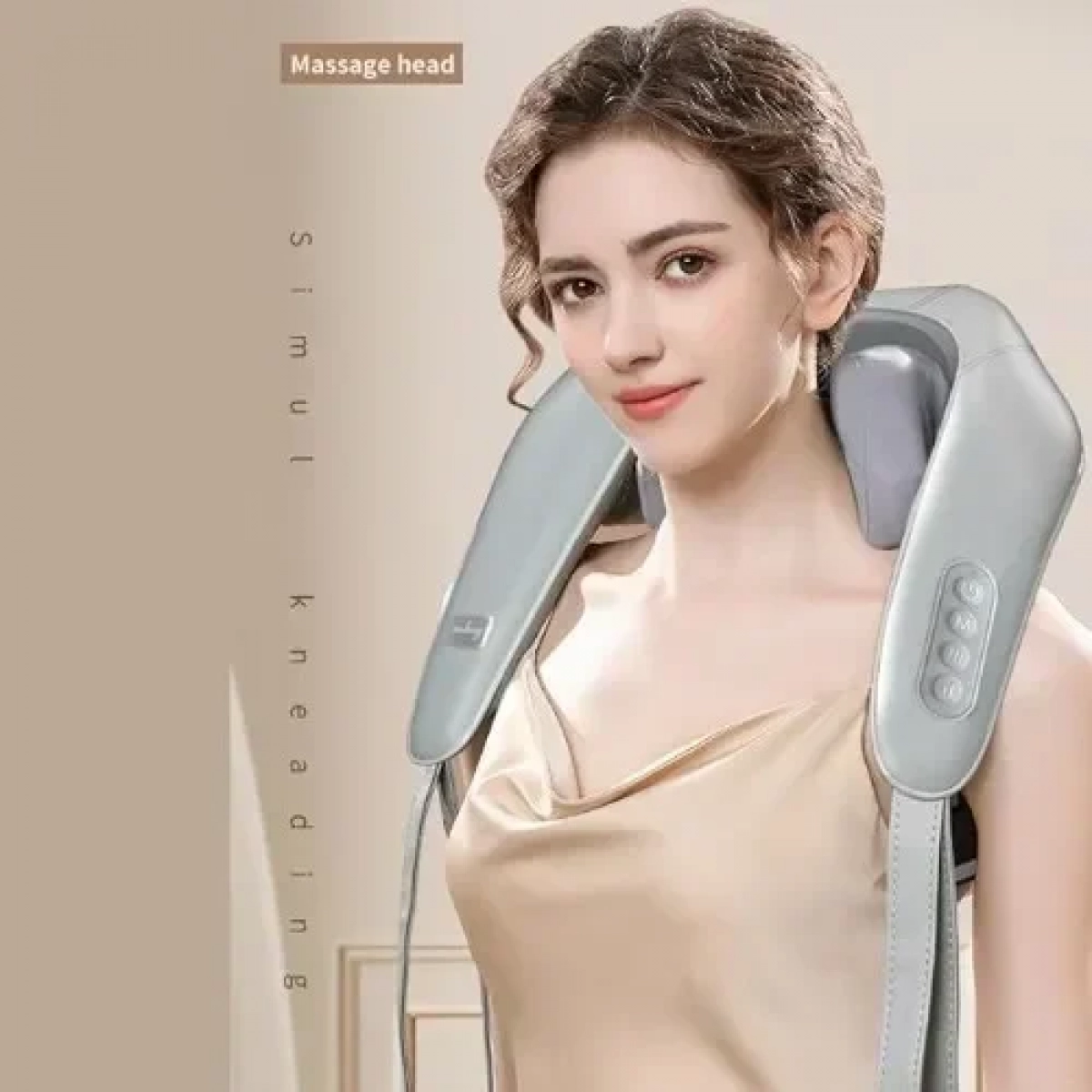 Συσκευή μασάζ shiatsu για λαιμό, πλάτη, ώμους, πόδια με προσομοίωση βαθιάς 5D μάλαξης Γκρι
