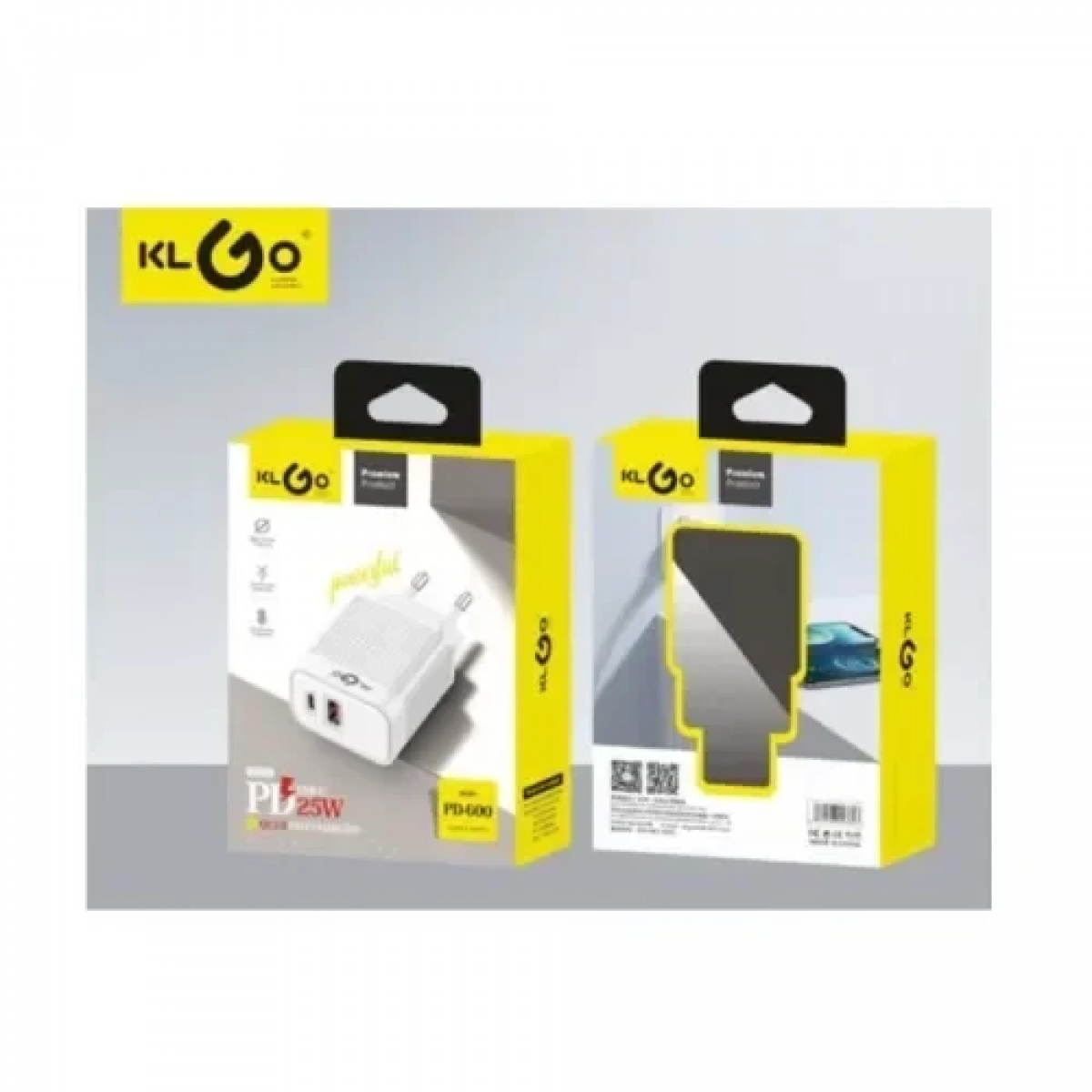 KLGO ΦΟΡΤΙΣΤΗΣ ΧΩΡΙΣ ΚΑΛΩΔΙΟ ΜΕ ΘΥΡΑ USB-A ΚΑΙ ΘΥΡΑ USB-C 25W QUICK CHARGE 3.0 / POWER DELIVERY ΛΕΥΚΟΣ (PD-600)