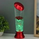 Διακοσμητική Λάμπα Λάβας Ανεμοστρόβιλος Rose LED USB Κόκκινο