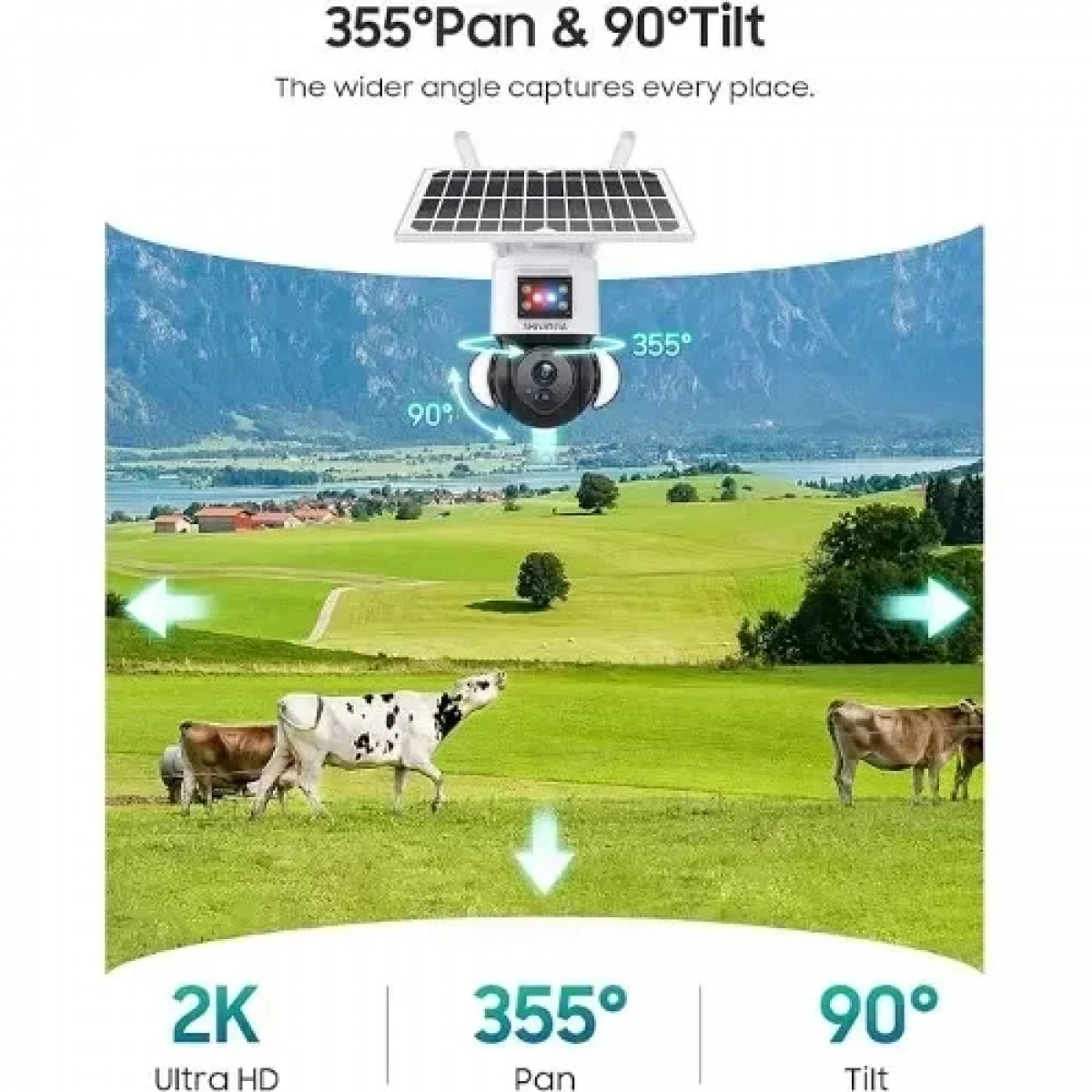 4G Ηλιακή κάμερα 24K 360° Ασύρματη12000 mAh Andowl Q-SX66