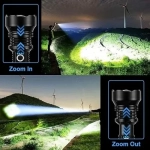Φακός LED Super Bright 6000 Lumens Ρυθμιζόμενος Επαναφορτιζόμενος με δυνατότητα ζουμ Αδιάβροχος