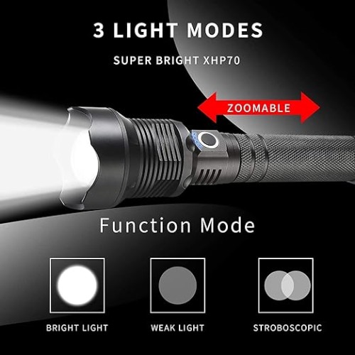 Φακός LED Super Bright 6000 Lumens Ρυθμιζόμενος Επαναφορτιζόμενος με δυνατότητα ζουμ Αδιάβροχος
