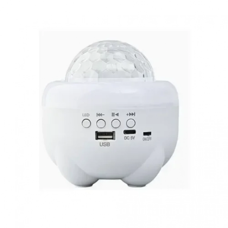 Φορητό Ηχείο Bluetooth με Πολύχρωμο Φως LED Προβολής Starry Sky Λευκό