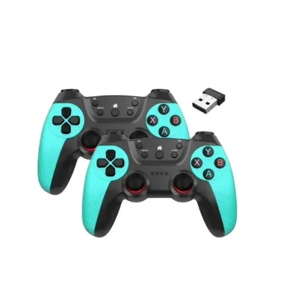 Σετ Ασύρματα Gamepad 2.4G για PS3/Έξυπνο τηλέφωνο/Tablet PC/Smart TV Box 2 τμχ Τιρκουάζ