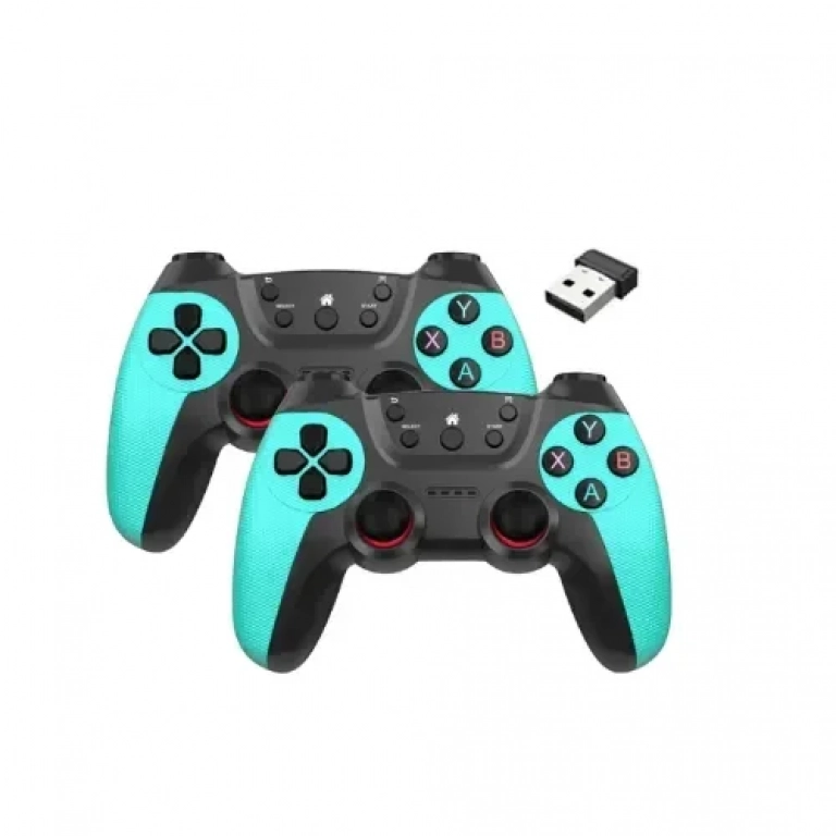 Σετ Ασύρματα Gamepad 2.4G για PS3/Έξυπνο τηλέφωνο/Tablet PC/Smart TV Box 2 τμχ Τιρκουάζ