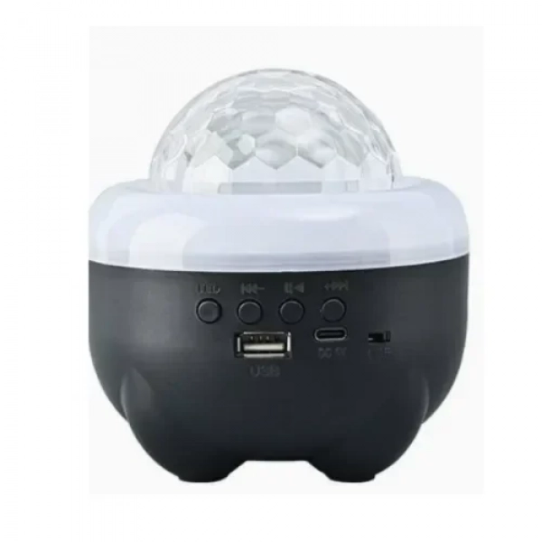 Φορητό Ηχείο Bluetooth με Πολύχρωμο Φως LED Προβολής Starry Sky Μαύρο