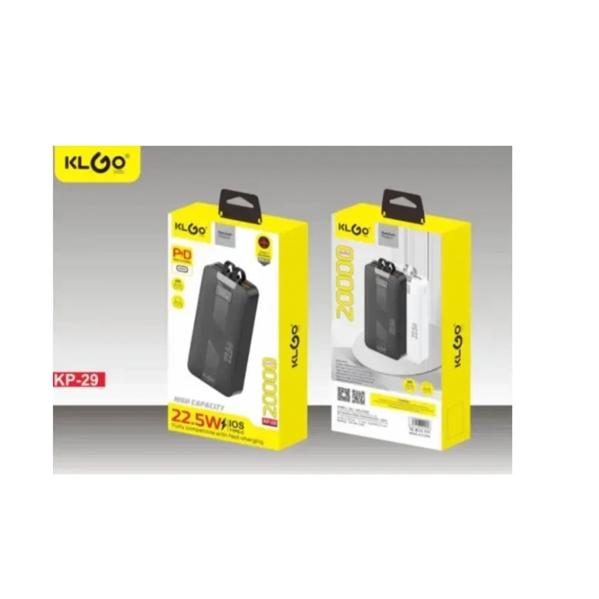 KLGO KP-29 Power Bank Γρήγορης Φόρτισης 20000mAh Μαύρο