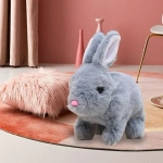 Βελούδινο Λούτρινο Κουνελάκι με Εφέ Κίνησης και Ηχητικά Εφέ - Γκρι