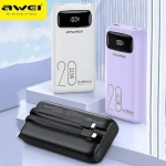 Power bank γρήγορης φόρτισης 20000 mAh 22.5w AWEI P169K Μωβ
