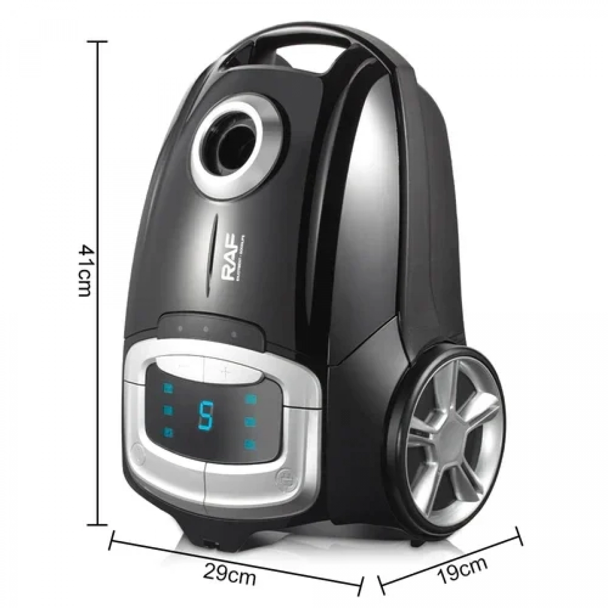 Raf Ηλεκτρική Σκούπα 2800W με Σακούλα 4lt Mαύρη R.8755