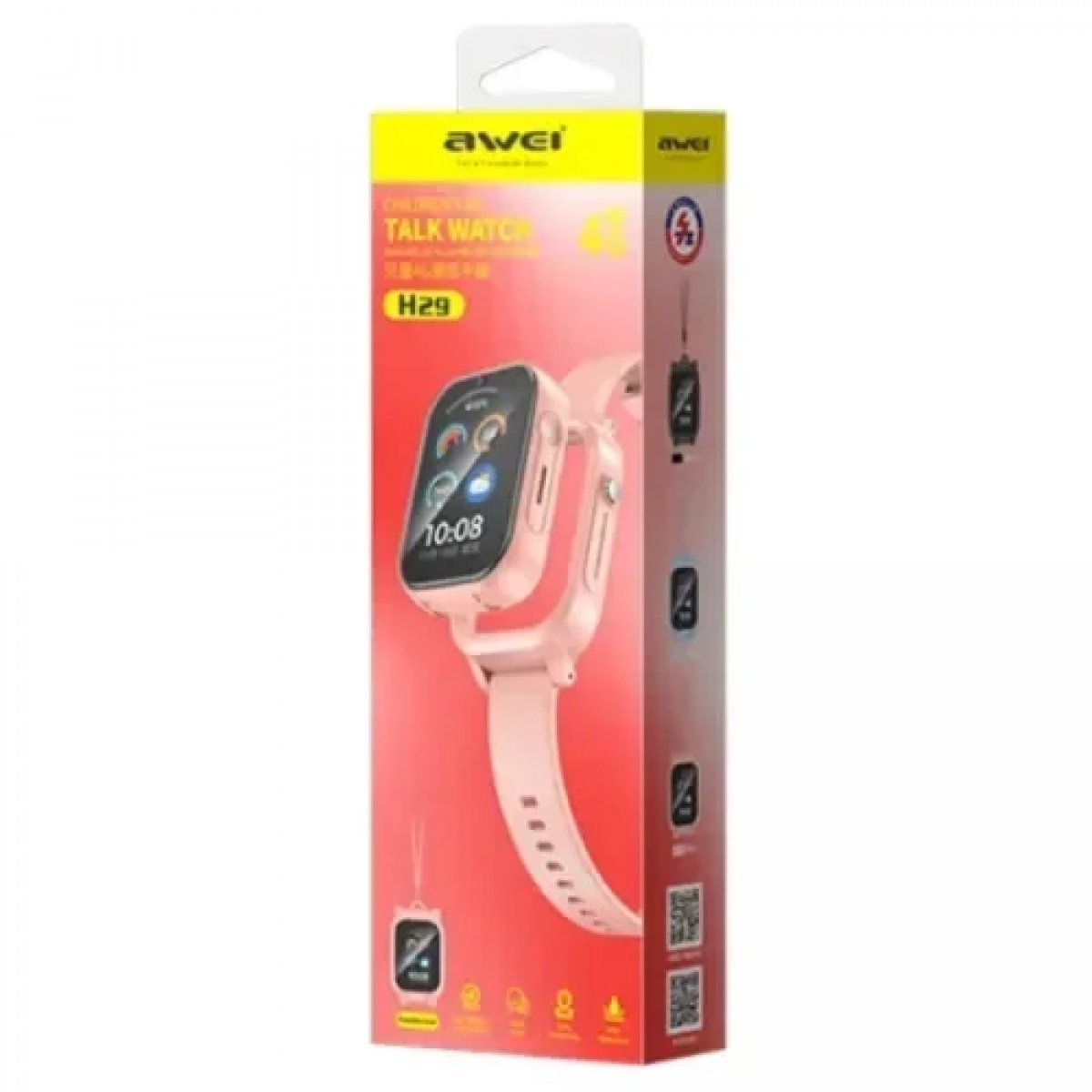 Awei H29 Παιδικό Smartwatch Με GPS LBS Και 4G Βιντεοκλήσεις Ροζ