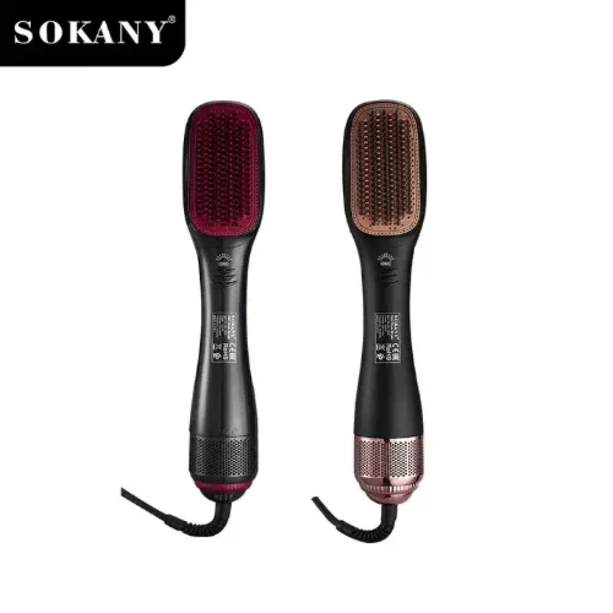 Θερμαινόμενη Βούρτσα Μαλλιών 1200W SOKANY SK-1915 Μαύρο-Κόκκινο