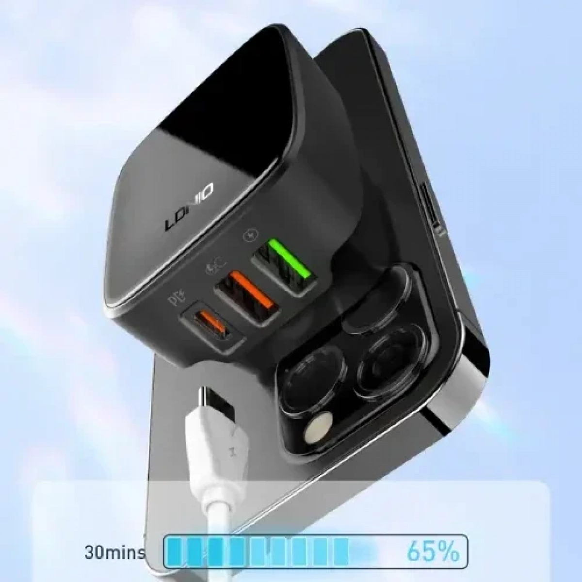 Αντάπτορας Φόρτισης 32W με 3 θύρες USB QC4.0 Super Fast Charger Q334 - Μαύρο