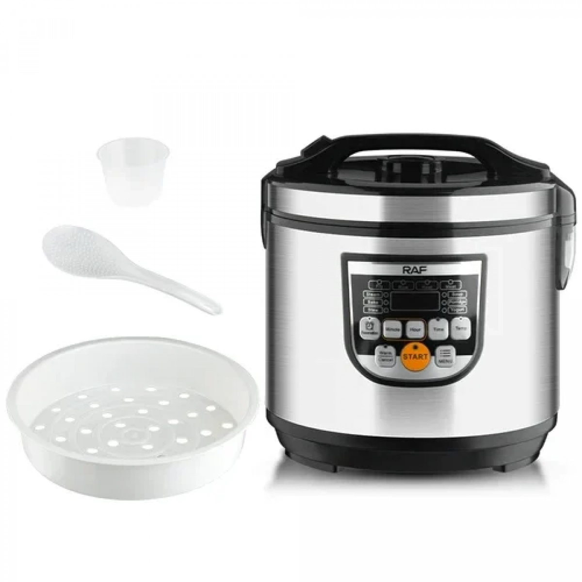 Ηλεκτρικός Πολυμάγειρας Rice Cooker 5L 900W με Αντικολλητικό Μπολ και 12 Προγράμματα RAF R.178