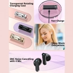 Awei T77 ENC Ασύρματα Ακουστικά Bluetooth 5.3 με 4 μικρόφωνα και Περιστρεφόμενη θήκη φόρτισης