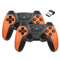 Σετ Ασύρματα Gamepad 2.4G για PS3/Έξυπνο τηλέφωνο/Tablet PC/Smart TV Box 2 τμχ Πορτοκαλί