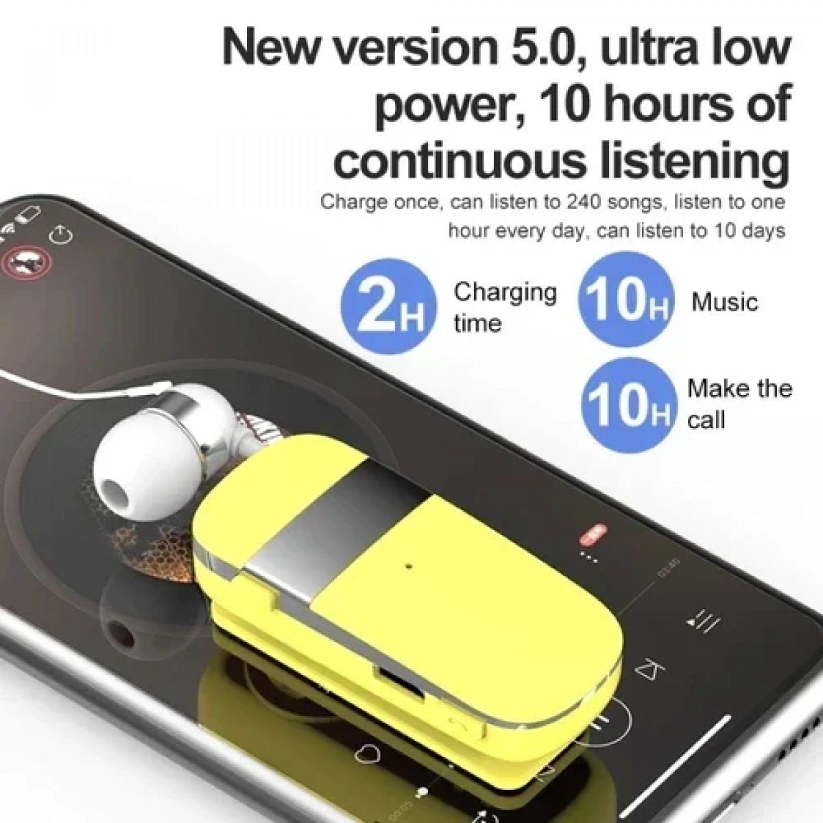 Fineblue K53 In-ear Bluetooth Handsfree Κίτρινο