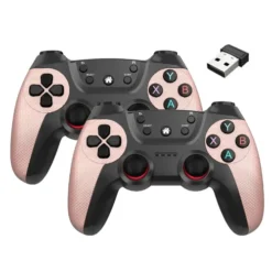 Σετ Ασύρματα Gamepad 2.4G για PS3/Έξυπνο τηλέφωνο/Tablet PC/Smart TV Box 2 τμχ Ροζ Χρυσό