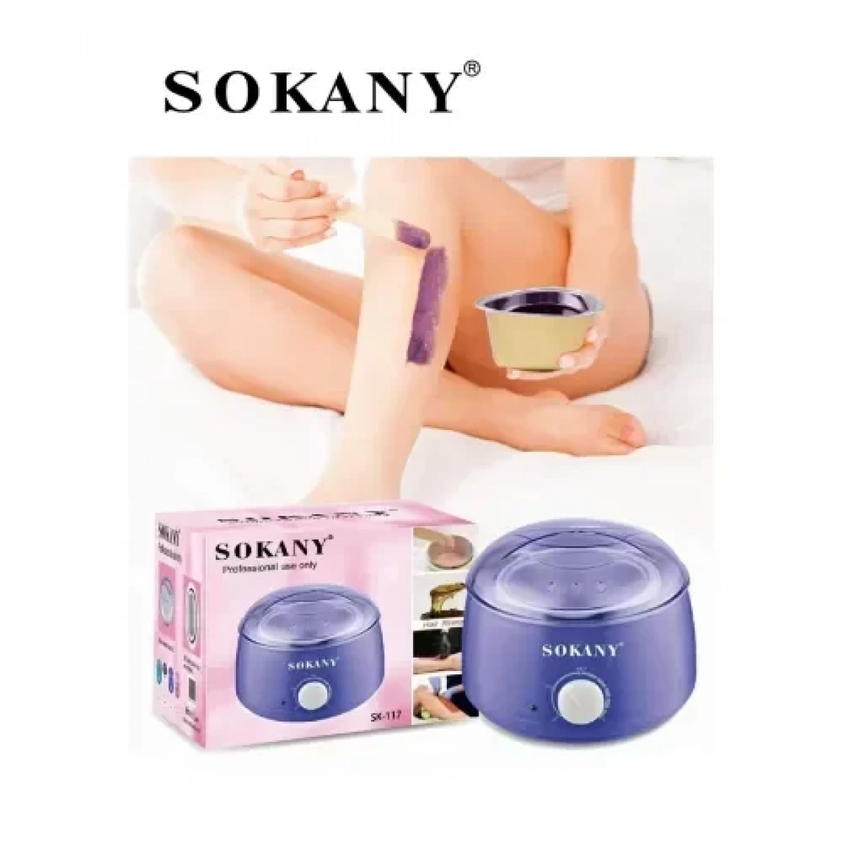 Κεριέρα Αποτρίχωσης με Κάδο Πράσινη 65W Sokany SK-117 Μωβ