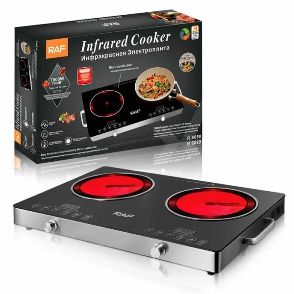 Ηλεκτρική Φορητή Διπλή Κεραμική Εστία 7000W RAF R.8050