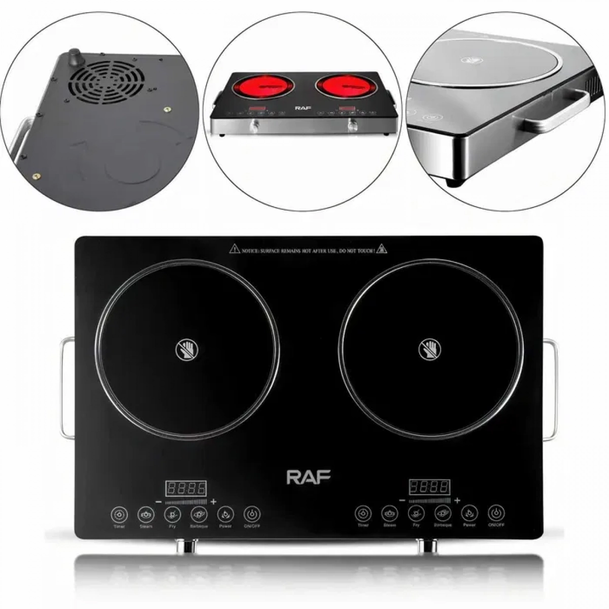 Ηλεκτρική Φορητή Διπλή Κεραμική Εστία 7000W RAF R.8050