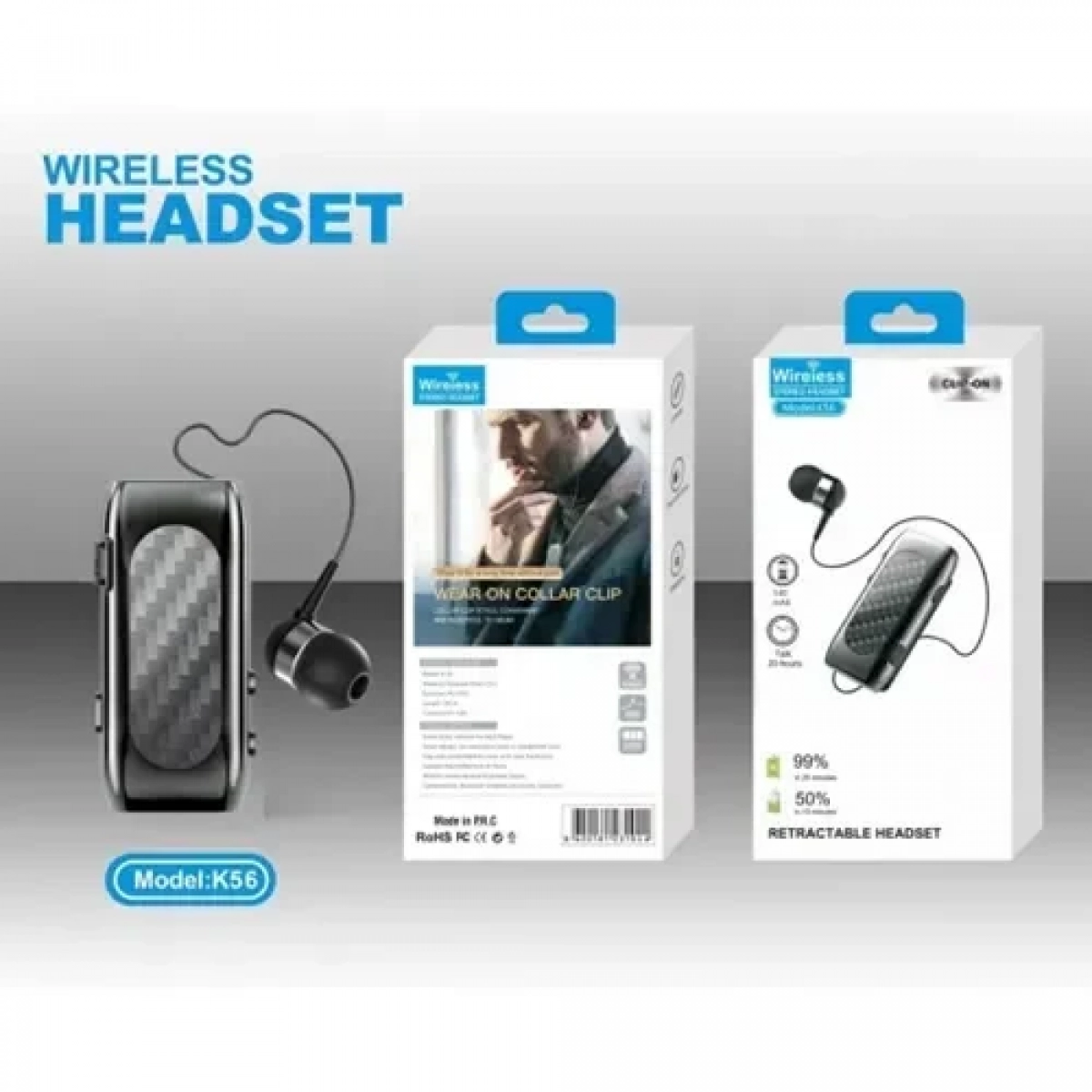 Ασύρματο ακουστικό Bluetooth Handsfree K56 - μαύρο - Image 2