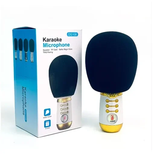 Ασύρματο Μικρόφωνο Karaoke Bluetooth Ds-108 Χρυσό