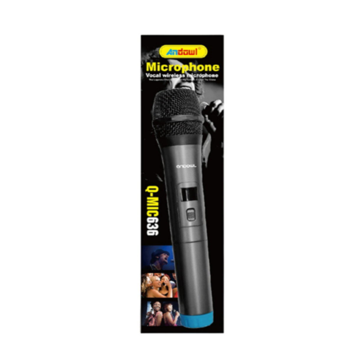 Ασύρματο Μικρόφωνο Karaoke VHF Χειρός Andowl Q-MIC636 Μαύρο - Image 3