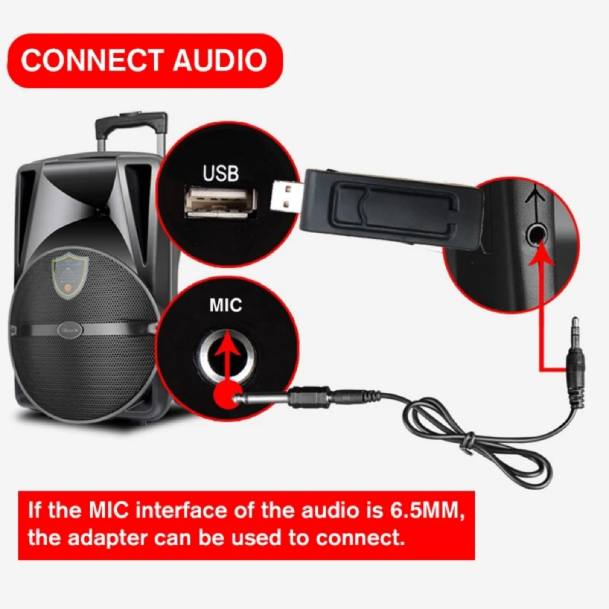 Ασύρματο Μικρόφωνο Karaoke VHF Χειρός Andowl Q-MIC636 Μαύρο - Image 4