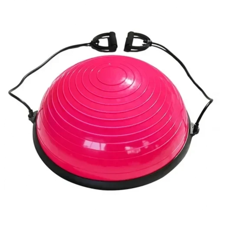 Μπάλα ισορροπίας με λάστιχα αντίστασης Bosu Ball ροζ