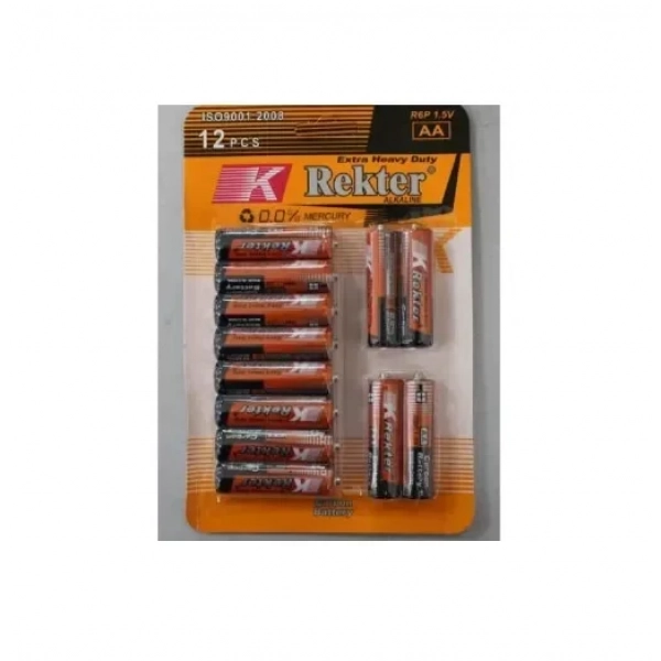 Μπαταρίες AΑ 12 τεμάχια R6P 1.5V Rekter