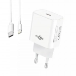 Φορτιστής Ταχείας Φόρτισης 20W Με καλώδιο Lighting KLGO PD-66