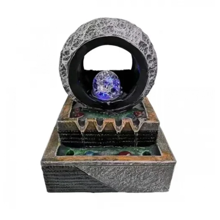 Διακοσμητικό συντριβάνι Feng Shui με LED φωτισμό 21x15x27cm DX1942