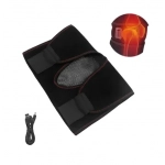 Ελαστική θερμαινόμενη δετή επιγονατίδα USB για θερμοθεραπεία μαύρη