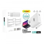 Φορτιστής Γρήγορης Φόρτισης με Καλώδιο Type-C 100W Andowl Q-KC03