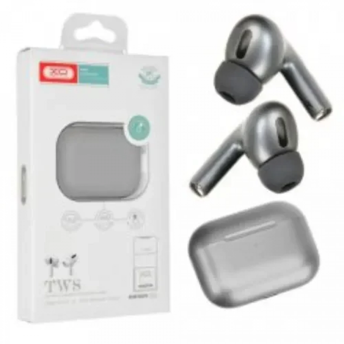 XO X4 Earbud Bluetooth Handsfree Ακουστικά με Θήκη Φόρτισης Ασημί
