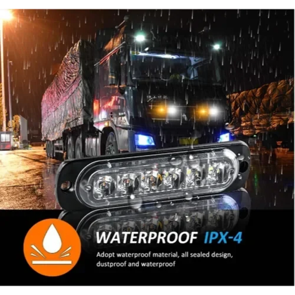 Φανάρι LED μπλε – κόκκινο με 18 λειτουργίες 11cm 12V – 24V 6 SMD 1080LM IP66 0076 - Image 3