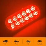 Φανάρι LED κόκκινο με 11 λειτουργίες 11cm 12V – 24V 12 SMD 2160LM IP66 0077 - Image 3