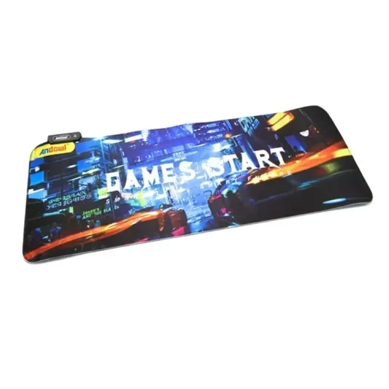 Gaming MousePad Games Start με RGB LED περίγραμμα 80x30cm Andowl Q-R10