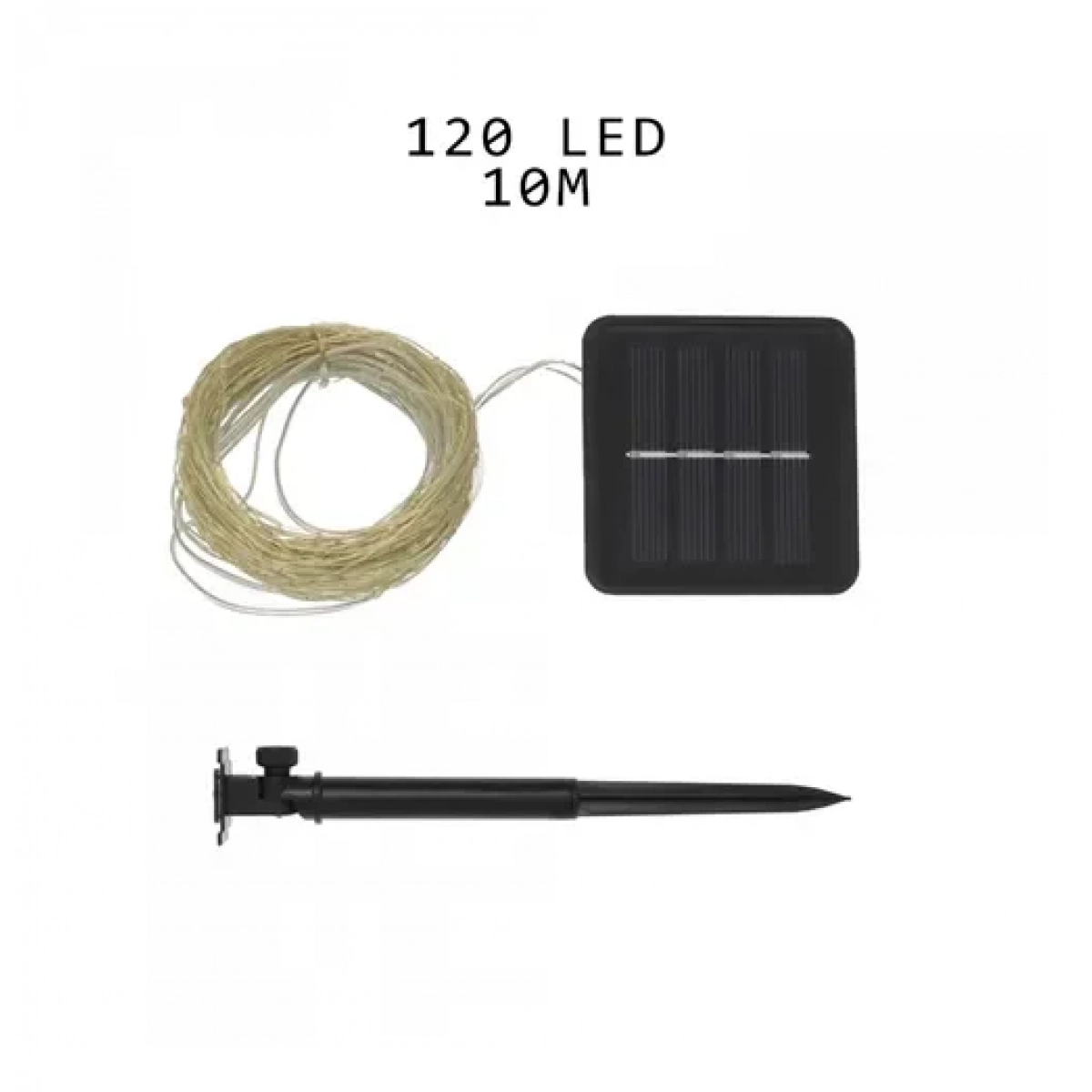 Ηλιακά χριστουγεννιάτικα λαμπάκια 120 LED θερμό λευκό αδιάβροχα με 8 λειτουργίες 10m σύρμα σε σειρά DY-6