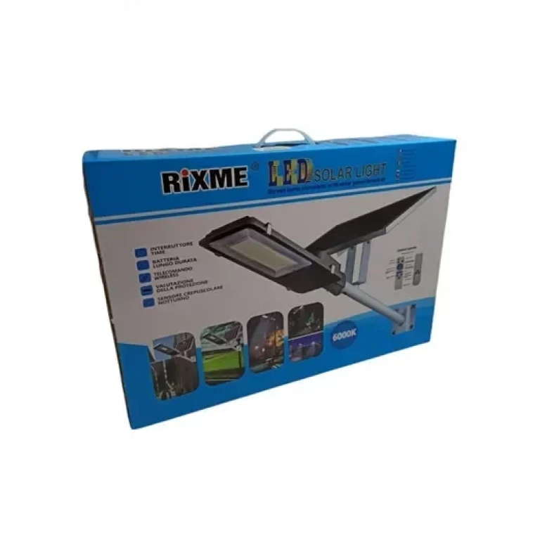Ηλιακός προβολέας δρόμου 200W 6000K Rixme - μαύρο