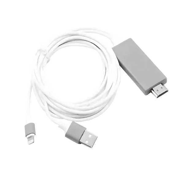 Καλώδιο Lightning σε HDMI 2m με τροφοδοσία USB 1080p L7B λευκό