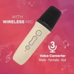 CMiK MK-02 Karaoke Ηχείο Bluetooth 10W με Μικρόφωνο σε Μπεζ Χρώμα