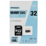 Κάρτα μνήμης Micro SDHC 32GB Class 10 U1 A1 UHS-1 με αντάπτορα SD Treqa SD-12-32GB