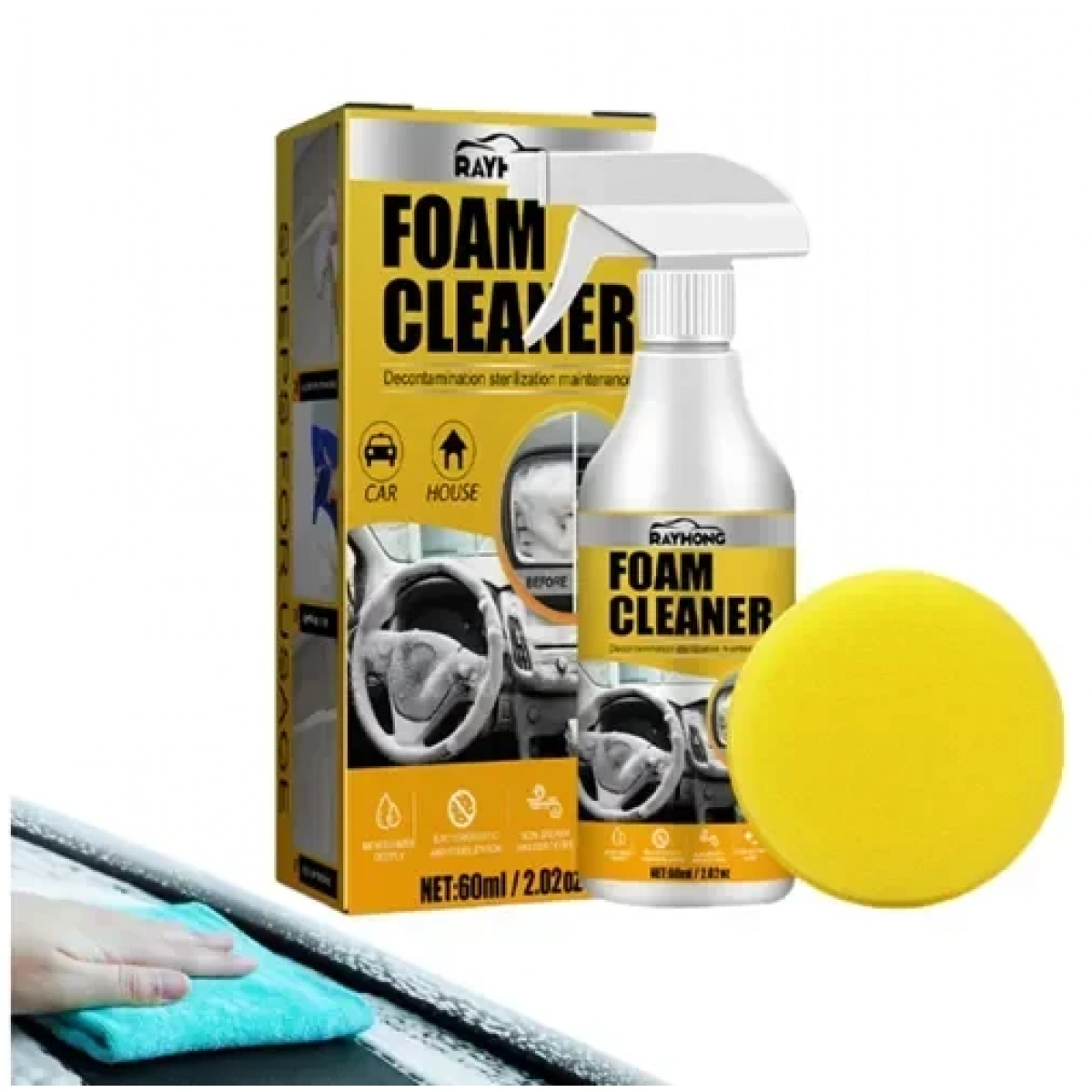 Καθαριστικό αφρού αυτοκινήτου 60ml Foam Cleaner Rayhong - Image 3