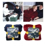 Κουβέρτα βελουτέ με κουκούλα & μανίκια Huggle μαύρο χρώμα - Image 2