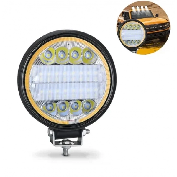 LED αδιάβροχος προβολέας αλουμινίου ψυχρό λευκό – κίτρινο 12V-24V 11cm 72W 24 SMD IP67 5760LM OYQP-0071