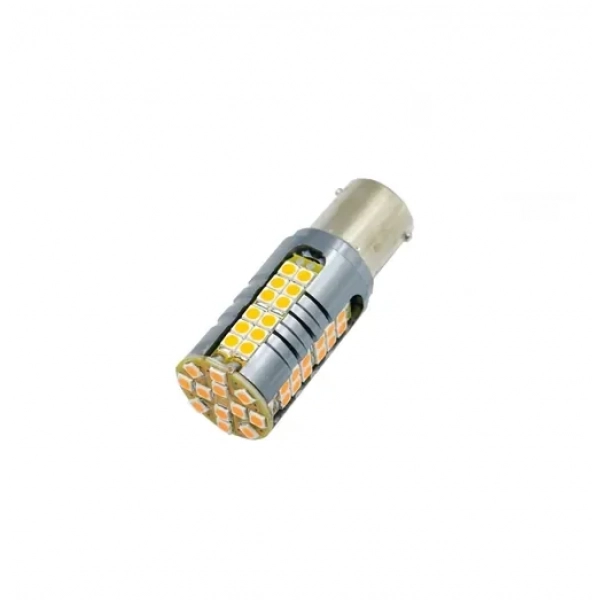 LED μονοπολική λάμπα 1156-BA15S 12V 60 SMD Canbus σε πορτοκαλί φωτισμό W15885