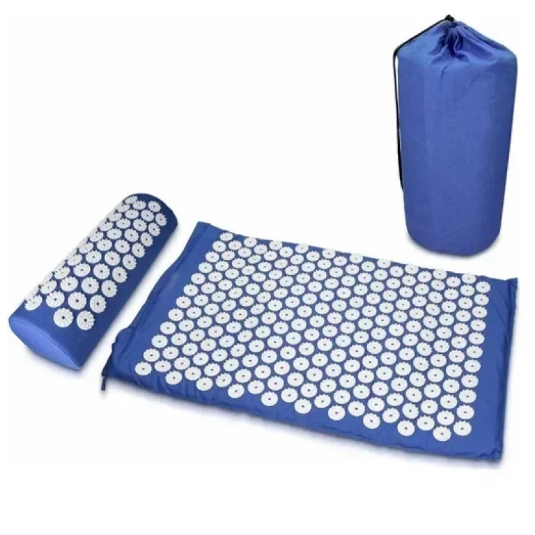 Μαξιλάρι και χαλάκι μασάζ για το σώμα Acupressure Mat μπλε