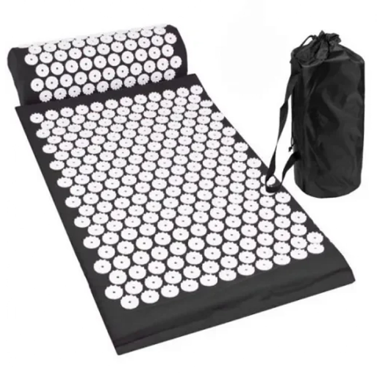 Μαξιλάρι και χαλάκι μασάζ για το σώμα Acupressure Mat μαύρο
